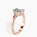 18ct Rose Gold Synthia Three stone Lab Diamond Ring standing product image one