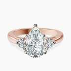 9ct Rose Gold Synthia Three stone Lab Diamond Ring front image