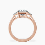 9ct Rose Gold Synthia Three stone Lab Diamond Ring side right image one