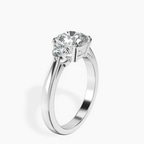 18ct White Gold Synthia Three stone Lab Diamond Ring standing product image one