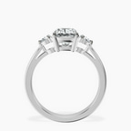 18ct White Gold Synthia Three stone Lab Diamond Ring side right image one
