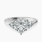 18ct White Gold Synthia Three stone Lab Diamond Ring front image