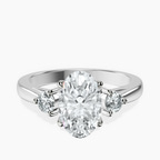 18ct White Gold Synthia Three stone Lab Diamond Ring front image