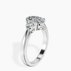 2.06 ct. oval Synthia Three Stone Ring in 10kt white gold standing product image one