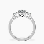 2.06 ct. oval Synthia Three Stone Ring in 10kt white gold side right image one