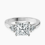 18ct White Gold Synthia Three stone Lab Diamond Ring front image