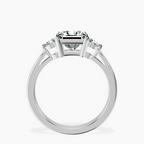 18ct White Gold Synthia Three stone Lab Diamond Ring side right image one