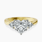 14ct Yellow Gold Synthia Three stone Lab Diamond Ring front image
