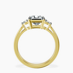 9ct Yellow Gold Synthia Three stone Lab Diamond Ring side right image one