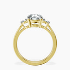 1.41 ct. round Synthia Three Stone Ring in 18kt yellow gold side right image one