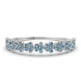 14kt White Gold Pear Petal Lab Diamond Openable Bangle Bracelet (1 Ct. Tw.) front image