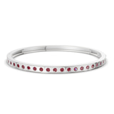 14ct White Gold Round Glow Classic Lab Diamond Openable Bangle Bracelet (3 Ct. Tw.) front image