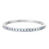 14ct White Gold Round Glow Classic Lab Diamond Openable Bangle Bracelet (5 Ct. Tw.) front image