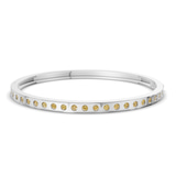 14ct White Gold Round Glow Classic Lab Diamond Openable Bangle Bracelet (5 Ct. Tw.) front image