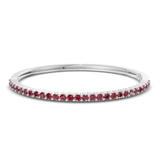 14kt White Gold Round Embrace Lab Diamond Openable Bangle Bracelet (2 Ct. Tw.) front image