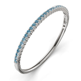 14ct White Gold Round Embrace Lab Diamond Openable Bangle Bracelet (1 Ct. Tw.) right