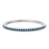 14kt White Gold Round Embrace Lab Diamond Openable Bangle Bracelet (1 Ct. Tw.) front image