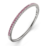 14kt White Gold Round Embrace Lab Diamond Openable Bangle Bracelet (5 Ct. Tw.) right