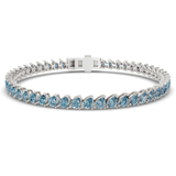 10kt White Gold Lilac Pear Lab Diamond Tennis Bracelet (4 Ct. Tw.) front image