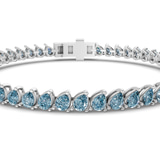 10kt White Gold Lilac Pear Lab Diamond Tennis Bracelet (4 Ct. Tw.) right