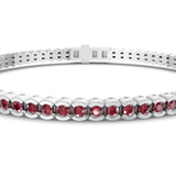 14kt White Gold Nemy Half Bezel Round Lab Diamond Tennis Bracelet (2 Ct. Tw.) right