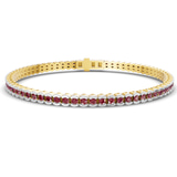 10kt Yellow Gold Nemy Half Bezel Round Lab Diamond Tennis Bracelet (2 Ct. Tw.) front image