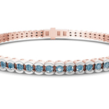10kt Rose Gold Nemy Half Bezel Round Lab Diamond Tennis Bracelet (2 Ct. Tw.) right