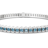 14kt White Gold Nemy Half Bezel Round Lab Diamond Tennis Bracelet (2 Ct. Tw.) right