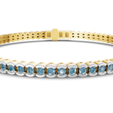 10kt Yellow Gold Nemy Half Bezel Round Lab Diamond Tennis Bracelet (2 Ct. Tw.) right