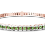 10kt Rose Gold Nemy Half Bezel Round Lab Diamond Tennis Bracelet (2 Ct. Tw.) right