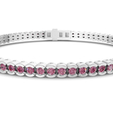14kt White Gold Nemy Half Bezel Round Lab Diamond Tennis Bracelet (2 Ct. Tw.) right