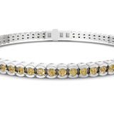 14kt White Gold Nemy Half Bezel Round Lab Diamond Tennis Bracelet (2 Ct. Tw.) right
