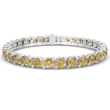 10kt White Gold Aelia Round Lab Diamond Tennis Bracelet (7 Ct. Tw.) front image