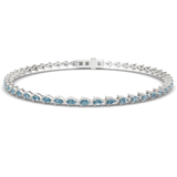 Platinum Serene Pear Lab Diamond Tennis Bracelet (20 Ct. Tw.) front image