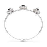 14kt White Gold Spiral Eleve Round Lab Diamond openable bracelet (2 Ct. Tw.) left