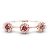 14kt Rose Gold Spiral Eleve Round Lab Diamond openable bracelet (3 Ct. Tw.) front image