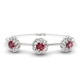14kt White Gold Spiral Eleve Round Lab Diamond openable bracelet (3 Ct. Tw.) front image