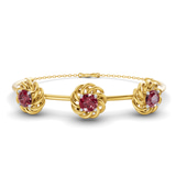 14kt Yellow Gold Spiral Eleve Round Lab Diamond openable bracelet (3 Ct. Tw.) front image