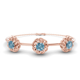 14kt Rose Gold Spiral Eleve Round Lab Diamond openable bracelet (3 Ct. Tw.) front image