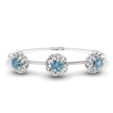 14kt White Gold Spiral Eleve Round Lab Diamond openable bracelet (1 Ct. Tw.) front image