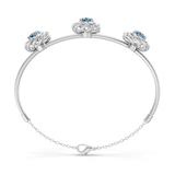 14kt White Gold Spiral Eleve Round Lab Diamond openable bracelet (1 Ct. Tw.) left