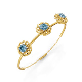 14kt Yellow Gold Spiral Eleve Round Lab Diamond openable bracelet (1 Ct. Tw.) right