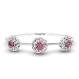 14kt White Gold Spiral Eleve Round Lab Diamond openable bracelet (1 Ct. Tw.) front image