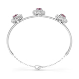 14kt White Gold Spiral Eleve Round Lab Diamond openable bracelet (1 Ct. Tw.) left