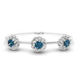 14kt White Gold Spiral Eleve Round Lab Diamond openable bracelet (1 Ct. Tw.) front image