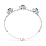 14kt White Gold Spiral Eleve Round Lab Diamond openable bracelet (1 Ct. Tw.) left