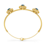 14ct Yellow Gold Spiral Eleve Round Lab Diamond openable bracelet (1 Ct. Tw.) left