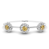 14kt White Gold Spiral Eleve Round Lab Diamond openable bracelet (3 Ct. Tw.) front image