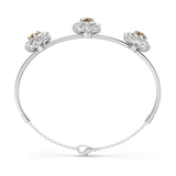 14kt White Gold Spiral Eleve Round Lab Diamond openable bracelet (3 Ct. Tw.) left