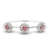 14kt White Gold Spiral Eleve Round Lab Diamond openable bracelet (1 Ct. Tw.) front image